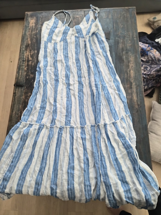 Free People Dresses & Skirts - Free People Blue & White Striped Tie-Shoulder Maxi Dress